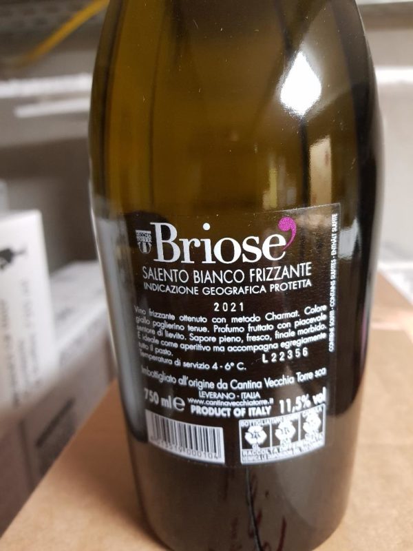 Briosè Salento Frizzante Bianco IGP Schaumwein – Vecchia Torre