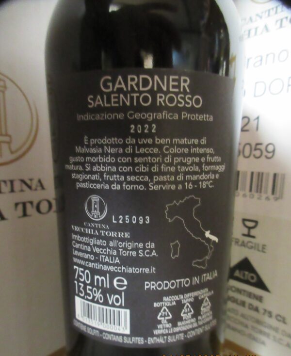 Gardner Salento IGP Rotwein - Vecchia Torre – Bild 3